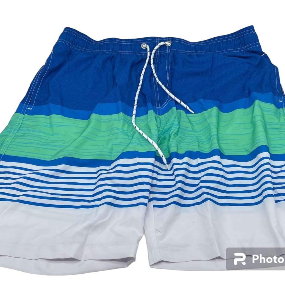 Men’s’ swimming trunks with pockets Blue and green XL NWOT